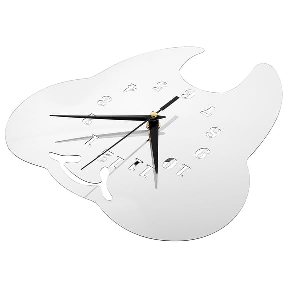 OULII Silent Tooth Shaped Wall Clock Creative Decor for Living Room Silver