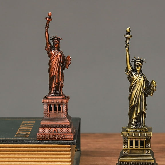 HOMEMAXS Decorative Metal Statue of Liberty Model for Home Office and Garden Decor Dark Brown 7.5 Inches