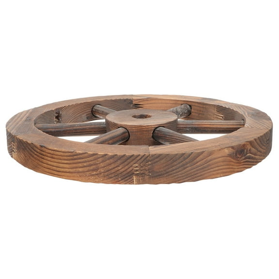 HOMEMAXS Decorative Vintage Wall Indoor Wood Wheel Foldable Wagon Cart