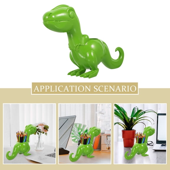 Desk Pencil Holder Cartoon Dinosaur Organizer Container Office