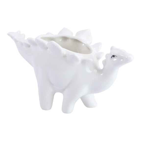 HOMEMAXS Dinosaur Flowerpot Decorative Succulent Planter Ceramic Plant Container (White)
