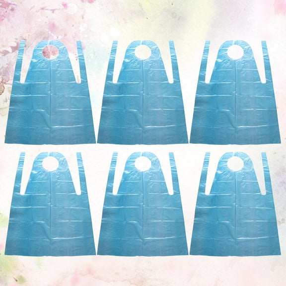 HOMEMAXS Disposable Waterproof PE Apron for Kitchen Use Blue Sleeveless BBQ Housework Helper 120x72cm