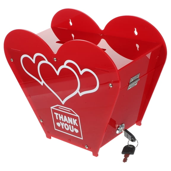 Donation Accessory Vote Donation Box Desktop Ballot Box Office 40x30cm Red