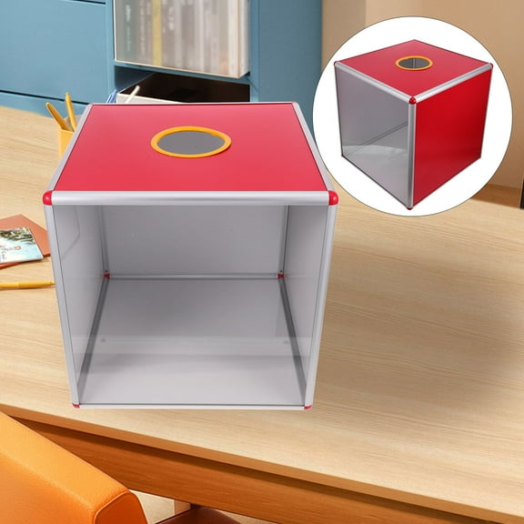 VERDANVERSE Aluminium Alloy Donation Collection Box with Classical Red Design