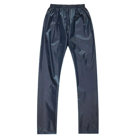 HOMEMAXS Double Layer Outdoor Cycling Pants Rainproof Waterproof Motorcycle Riding Rain Pants Fishing Trousers for Camping Hiking Climbing Boating Hunting - Size XXL (Dark Blue)