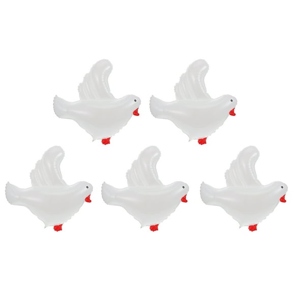 Greenadscape White Multi Color Dove Shaped Balloons 5Pcs 26X22X0.04In For Sports Party