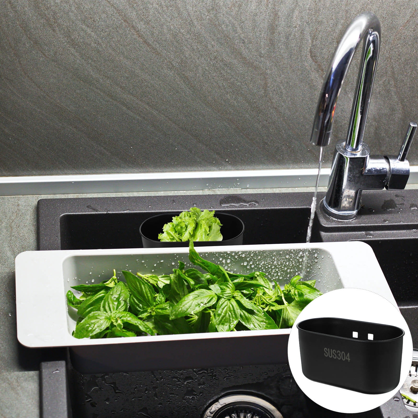 Magnetic Corner Sink Strainer & Drainage Basket – 17x17x9.5cm, PP Food-Grade, Strong Magnetic Wall Mount For Kitchen & Bath