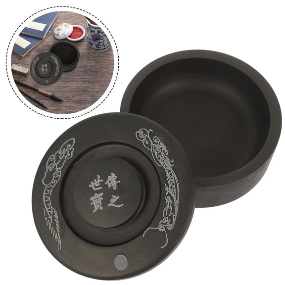 Drawing Ink Inkstone with Cover Chinese Slab for Calligraphy