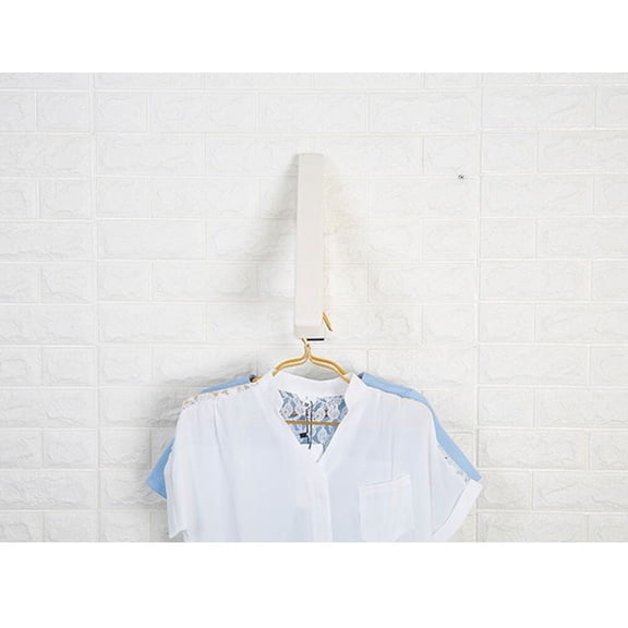 BEADCEST Clothes Rack for Drying Clothes White ABS Wall Hanging Hotel 1Pack
