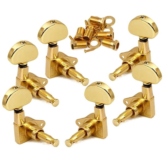 BEADCEST 6-Pack Heavy Duty Golden Internal Gear Guitar Pegs for Acoustic Guitars, Replacement Tuning Machine
