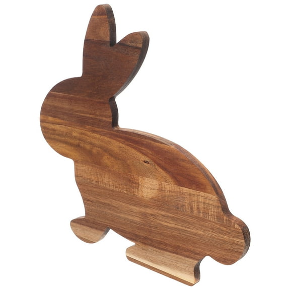HOMEMAXS Easter Bunny Shaped Wooden Cutting Board  Multi-Functional Cheese Tray Decorative Cutting Board for Spring Party Serving Kitchen Decor