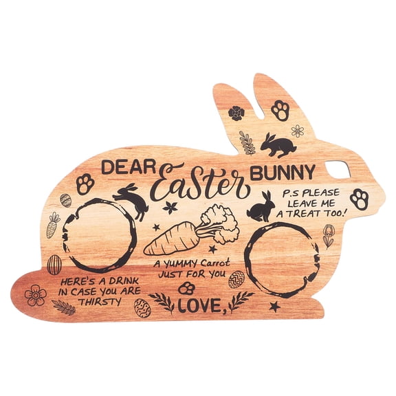 HOMEMAXS Easter Bunny Shaped Wooden Serving Platter Easter Kitchen Decoration For Serving Snacks Cookies