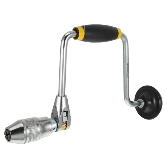 HOMEMAXS Easy to Use Steel Hand Drill with 4 Jaw Bit Brace for Woodworking Manual Hole Punch Tool for Crafting and Jewelry Making