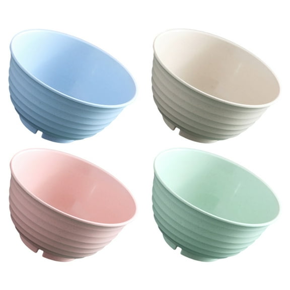 HOMEMAXS EcoFriendly PP and Wheat Straw Bowls for Drinking with Assorted Colors and Design 4pcs