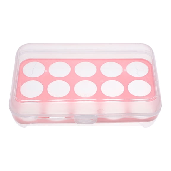 jojofuny Pink Plastic Fridge Egg Drawer with Multi-Grid Storage and Lid
