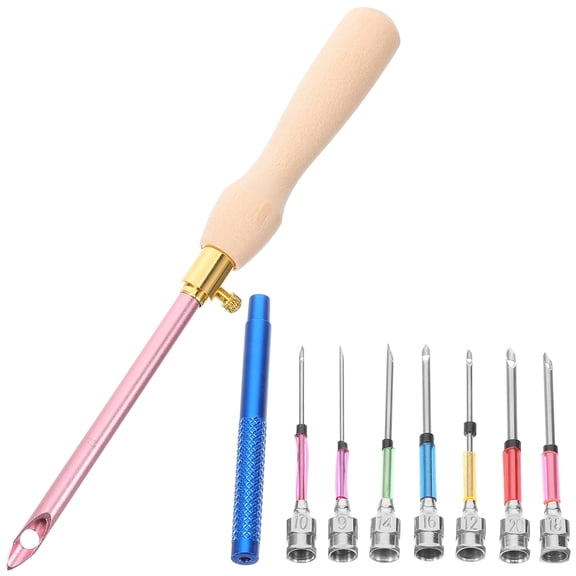 OULII Punch Needle Kit for Beginners with Assorted Color Threads, Compact Size 0.3x0.5x0.5in, Easy-to-Use Craft Tool Set