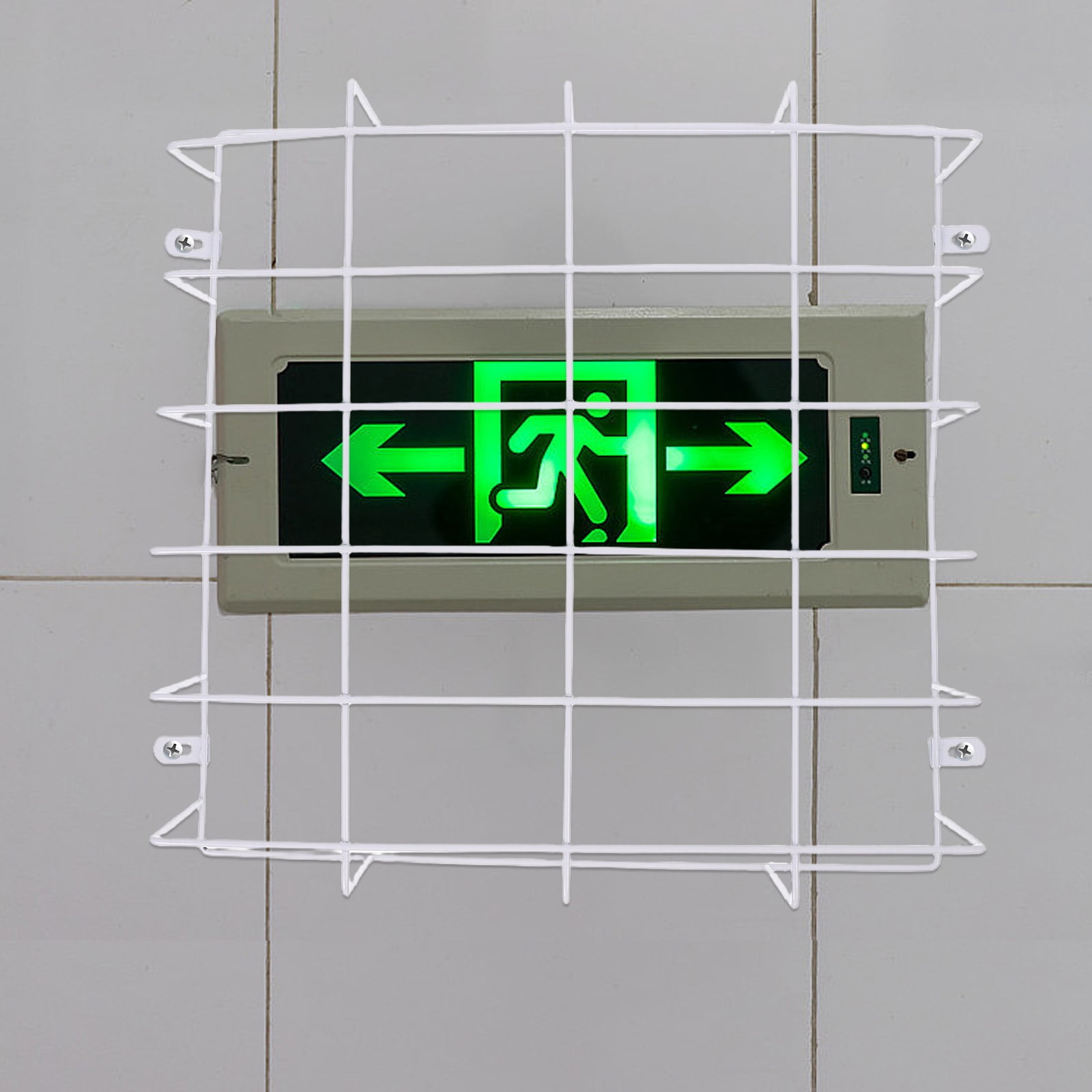 Exit Sign With Lights ULTECHNOVO Metal Wire Guard Cage For Emergency ...