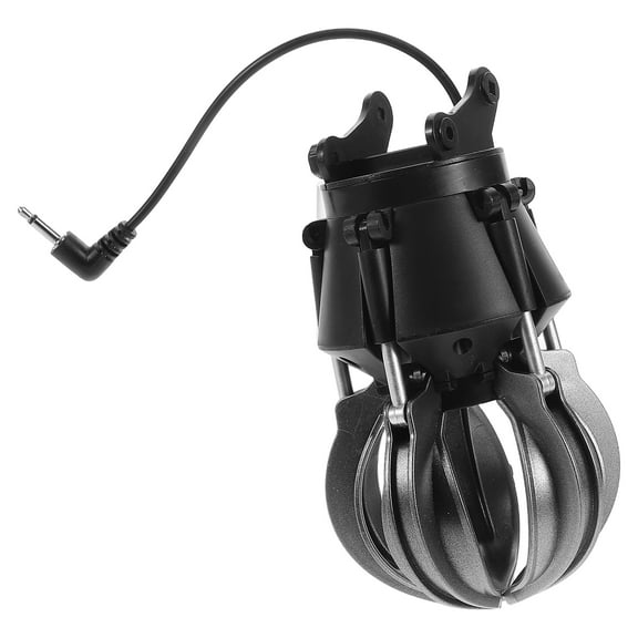 Black Plastic Electric Gripper for RC Toy Excavator with Strong Grip and Safety Design for Efficient Digging