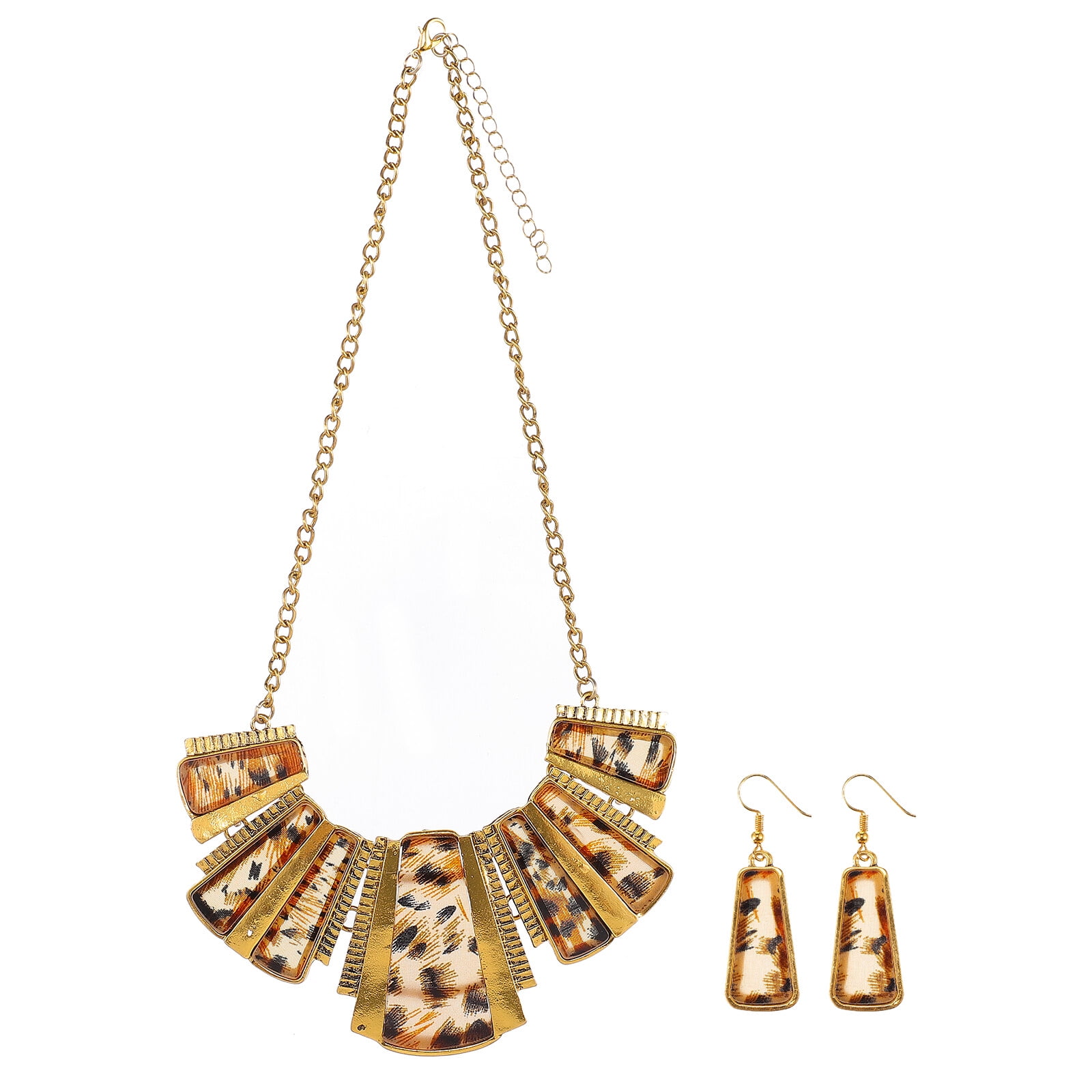 BOCAR 3 Layer Beads Statement Necklace & Earring Set – Women's Jewelry Set In Gift Box (Black)