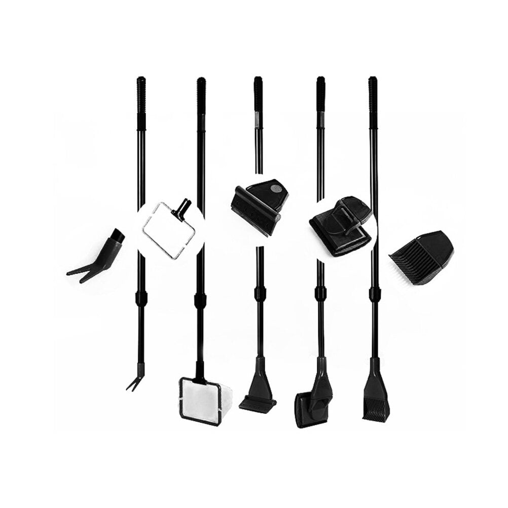 Fish Tank Rake Five-in Aquarium Fish Tank Brush Cleaning Kit Fish Net Rake Scraper ...