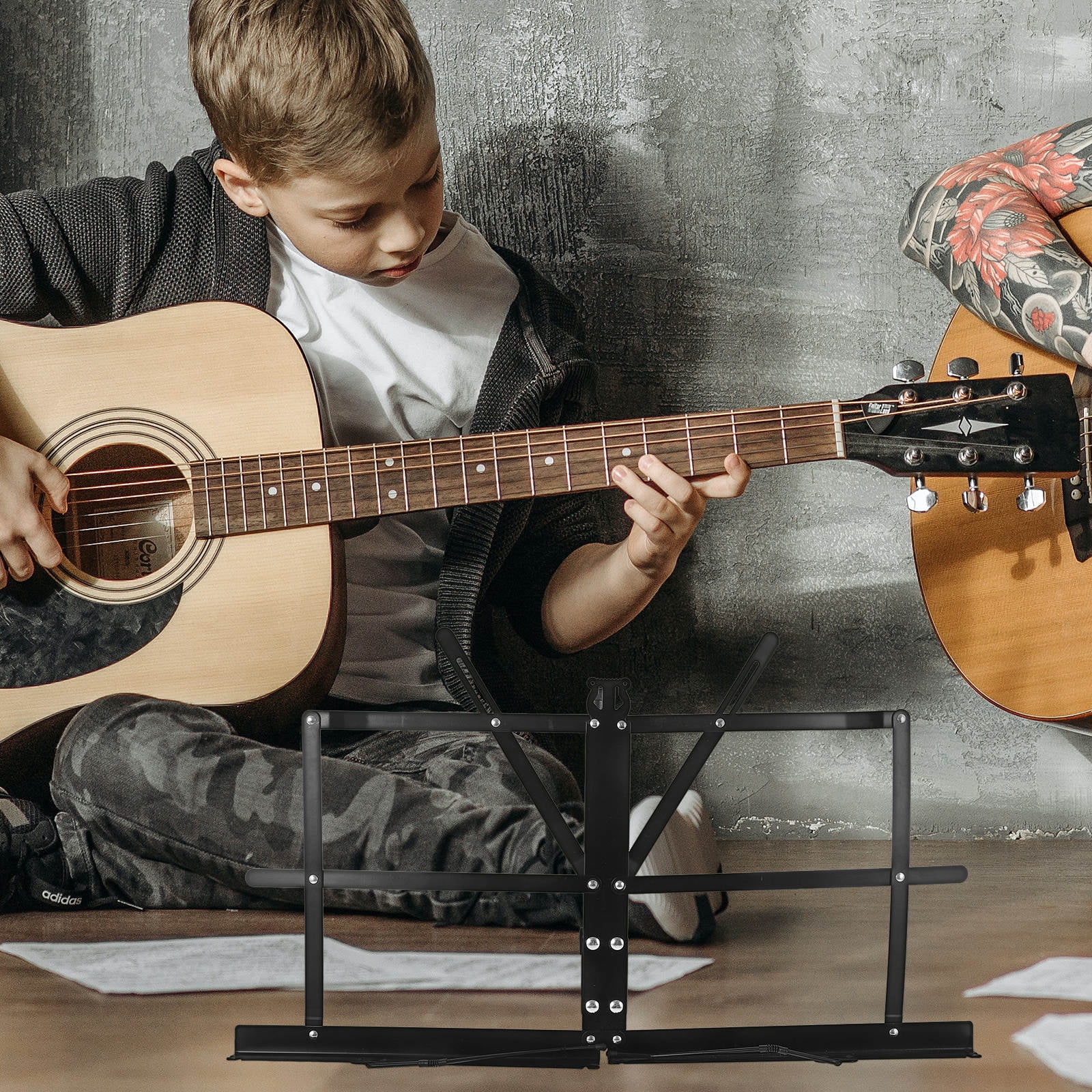 HOMEMAXS Foldable Music Sheet Stand for Kitchen Use Durable Iron Material Black Color 9.84x6.30 Inches