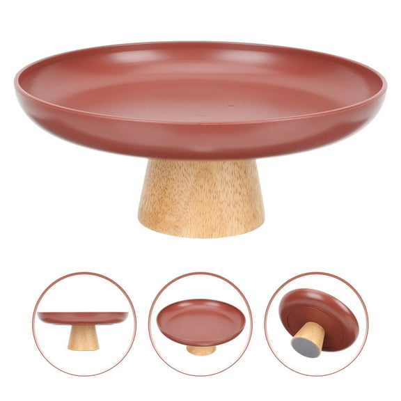 Footed Cake Tray Wood Cake Holder Food Foretaste Plate Footed Display Plate