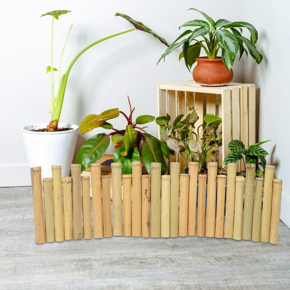 WEUVEB Bamboo Fence White Outdoor Bamboo Fence Pole 1Pcs 39.4x11.8in