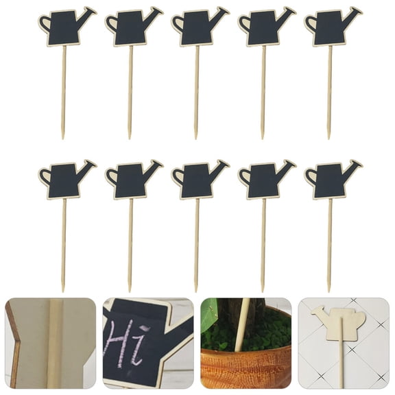 HOMEMAXS Garden Chalkboard Signs for Decor with Black Plastic Top Hat Picks 10pcs