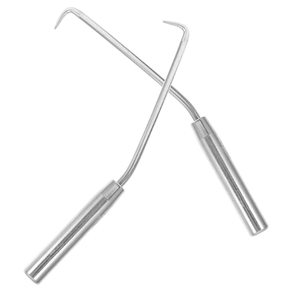 HOMEMAXS Garden Fence Tying Tool with Durable Steel Hook for Daily Use Silver 2 Pieces