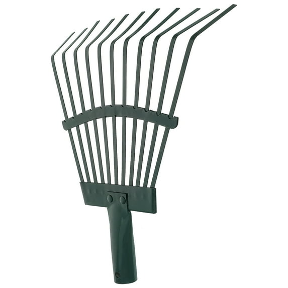 HOMEMAXS Garden Leaf Rake with Carbon Steel Teeth for Efficient Lawn Cleaning in Green Color 9.5 Inch