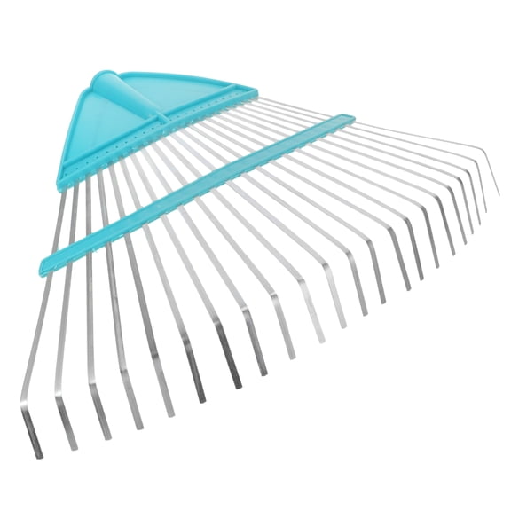 HOMEMAXS Garden Pine Needle Rake Portable Metal Lawn Rake Garden Shrub Rake for Leaves