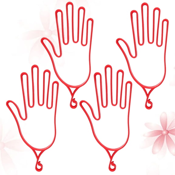 HOMEMAXS Glove Rack for Golf Gloves in Natural Shape Red ABS Material Extends Life Fits All Sizes 4pcs