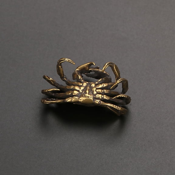 Golden Brass Crab Statue for Home Office Decor with Rigorous Craftsmanship and Mellow Processes 6.5 inches