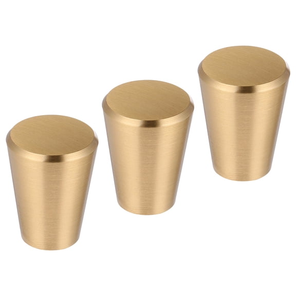 HOMEMAXS Golden Copper Drawer Pulls Easy to Install for Home Use Modern Cabinet Knobs 3 pcs Single Hole