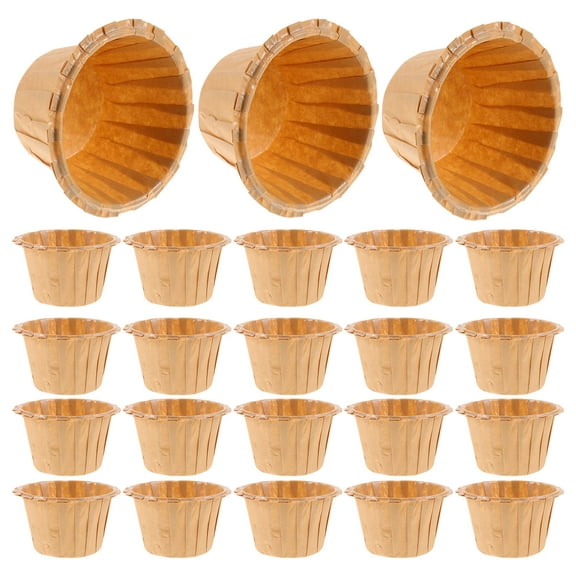 Golden Paper Baking Cups for Cake Dessert Shop Use Beautiful Shape Cake Baking Cups 100pcs