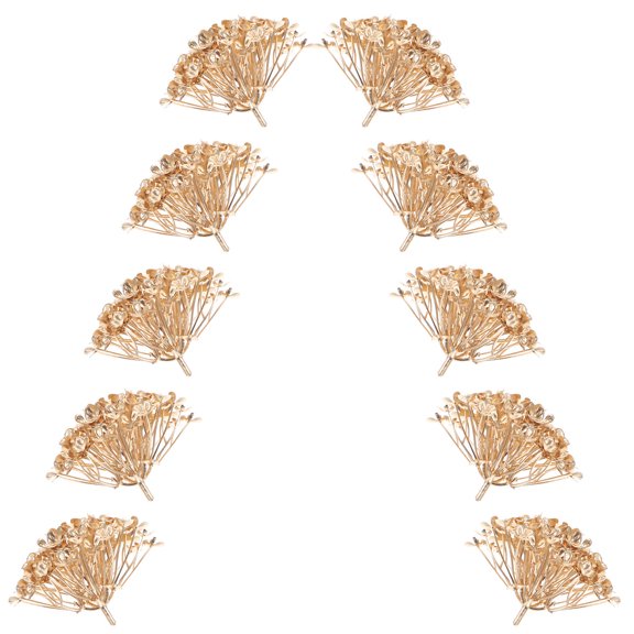 HOMEMAXS Golden Plastic Hydrangea Flowers for Decor Create Romantic Atmosphere No Wilting 10pcs Bulk