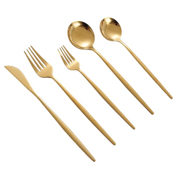 Minkissy Steak Silverware Golden 1 Set 8.7x0.6x0.2in Stainless Steel