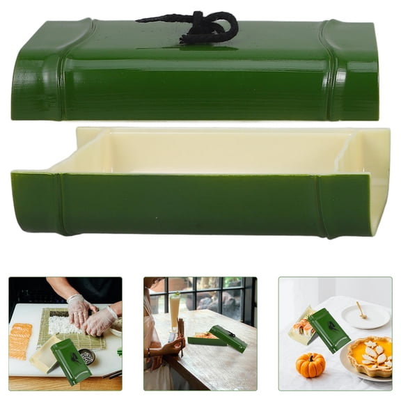 HOMEMAXS Green Reusable ABS Sushi Serving Tray for Storage Suitable for Snacks and Sushi 7.9 Inches
