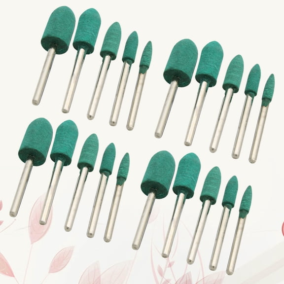 BEADCEST Woodworking Rotary Tool Polishing Heads Green Elastic Sponge Rubber 100Pcs