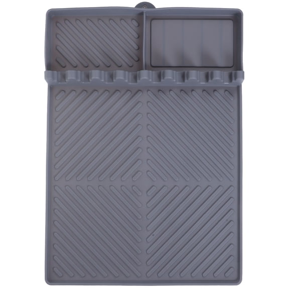 HOMEMAXS Grill Side Shelf Mat Heat Resistant Spatula Mat BBQ Grill Tool Rest Silicone Utensil Rest Silicone Mat