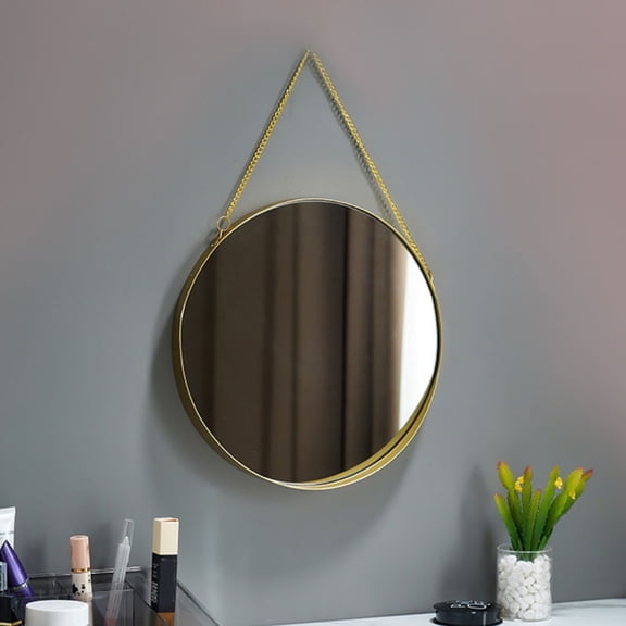 HOMEMAXS Hanging Bathroom Metal Glass Made Makeup Mirror Chic Hanging Mirror for Home