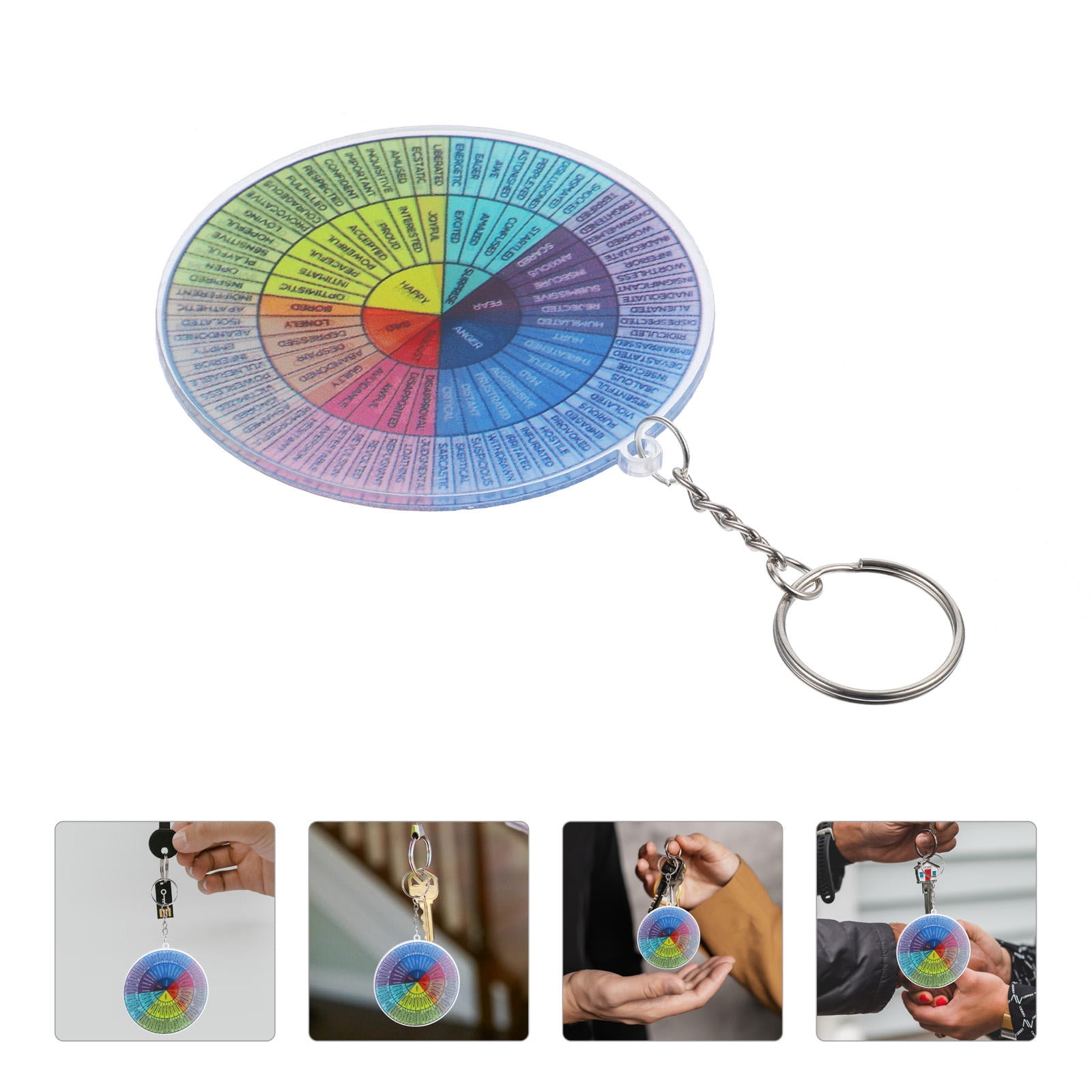 HOMEMAXS Hanging Feeling Wheel Metal Keychain Emotion Wheel Keychain ...