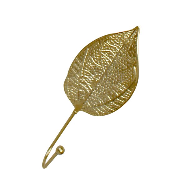 WESIEVYA 1Pc Compact Nordic Style Leaf Shaped Iron Wall Storage Hook