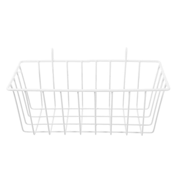 HOMEMAXS Hanging Storage Basket Metal Wire Basket Multi-Purpose Sundries Container Holder for Wall Grid Panel