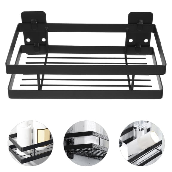 HOMEMAXS Hanging Wall-mounted Storage Rack 20.20X12.00X5.00CM Black