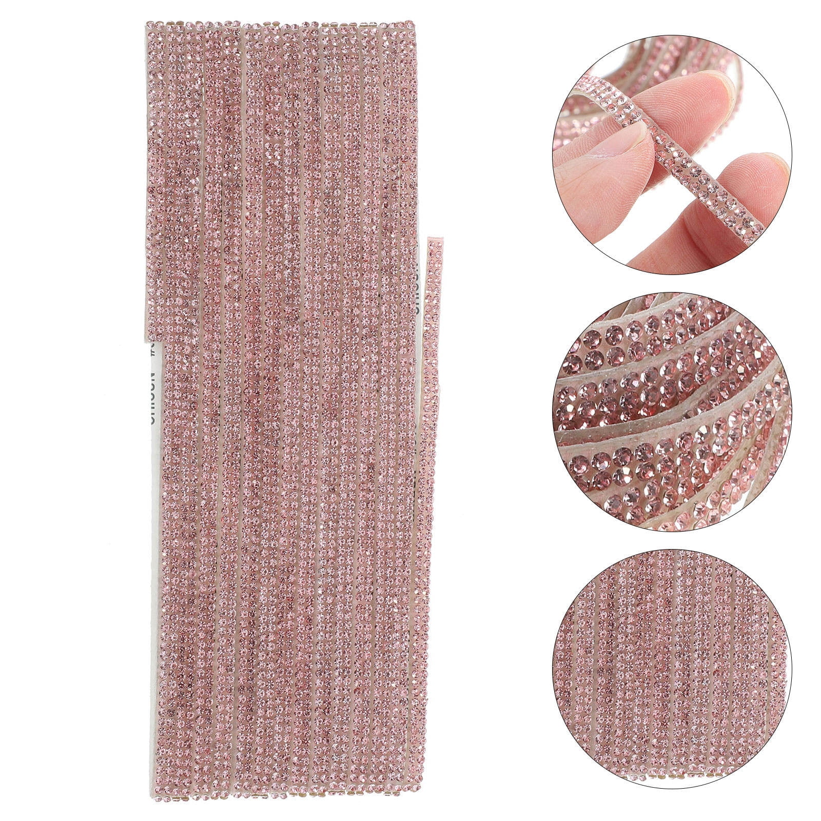 HOMEMAXS Rhinestone Ribbon 1 Roll Pink Bling Wrap For Diy Craft ...