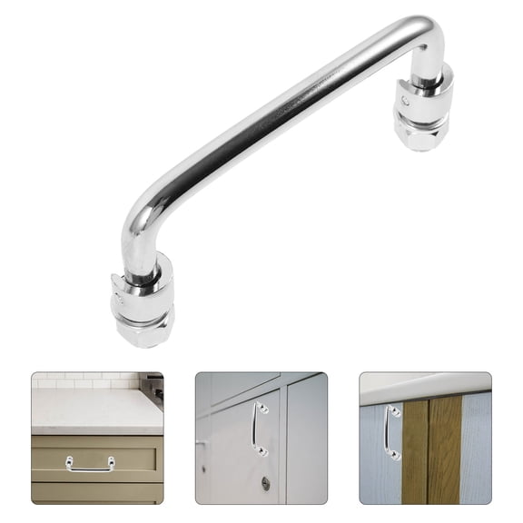 HOMEMAXS Heavy Duty Iron Handle with Chrome Plating for Chest and Folding Use 1 Set