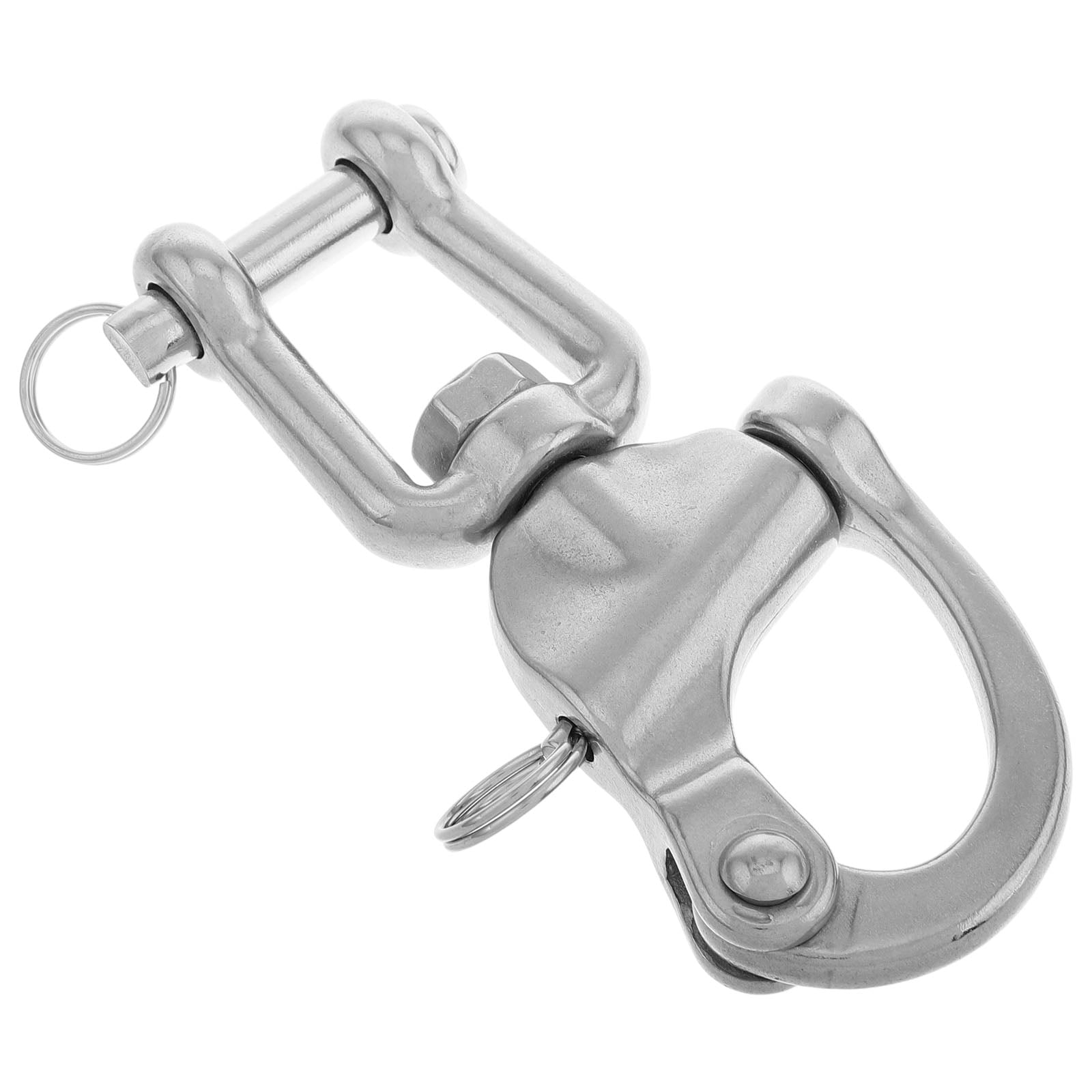 DS. DISTINCTIVE STYLE Carabiner Keychain - Stainless Steel Key Ring With Quick Release Snap Hook, 5 Pack