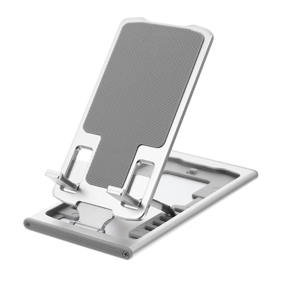 MOKKHNB Desktop Cell Phone Holder Height Adjustable Aluminium Alloy Silver 1Set