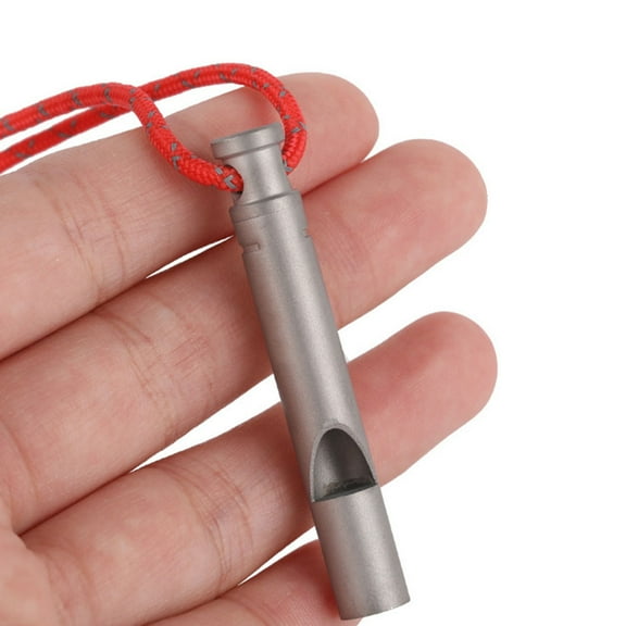 HOMEMAXS HighFrequency Titanium Emergency Whistle for Outdoor Survival and Camping Activities Silver Color